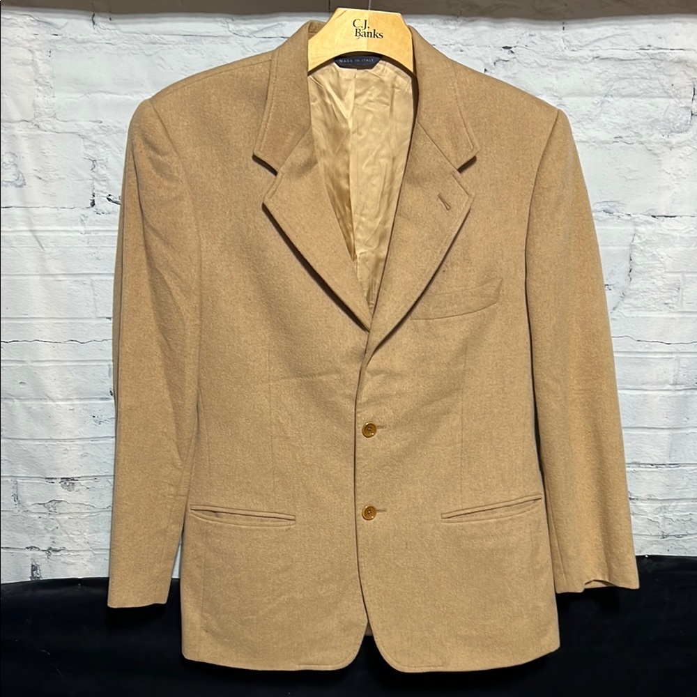 Banana‎ Republic 100% Camel Hair Tan Sport Coat Notched Lapels Slim Fit Blazer